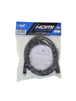 HDMI кабел PNI H300 Високоскоростен 1.4V, Plug-in, Ethernet, позлатен, 3m