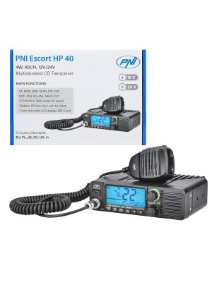 Радиостанция CB PNI Escort HP 40 мультистандартна, 4W, AM, FM, 12-24V, ASQ, RF Gain