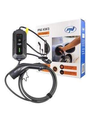 Преносимо зарядно устройство PNI KW3, 16A, 3.5KW, за електрически автомобили, 230V, еднофазно, кабел тип 2 и 5-пинов IEC62 конектор