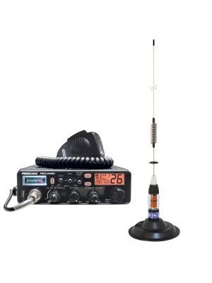 Комплект радио CB President Richard ASC 10M + CB антена PNI ML70, дължина 70см, 26-30MHz, 200W