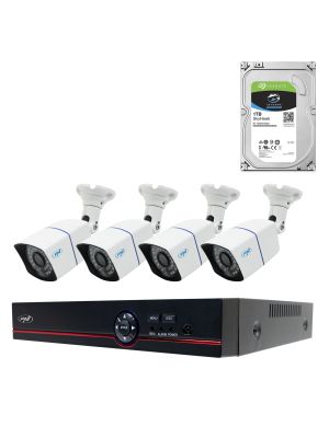 AHD PNI House PTZ1500 5MP комплект за видеонаблюдение Пакет - DVR и 4 външни камери и 1Tb твърд диск са включени