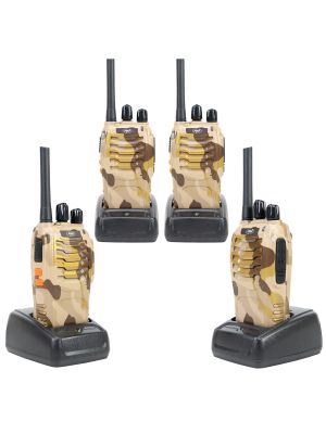 Комплект от 4 преносими радиостанции PNI PMR R40 CAMO батерии, зарядни и слушалки са включени