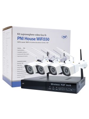 Комплект за видеонаблюдение PNI House WiFi550 NVR и 4 безжични камери, 1.0MP