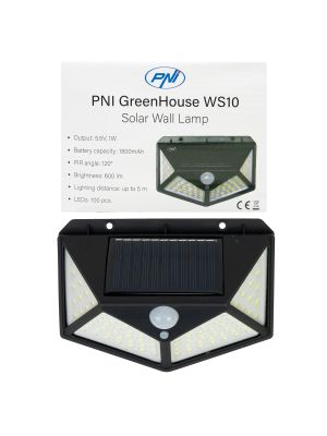 LED соларна лампа PNI GreenHouse WS10 стенен монтаж