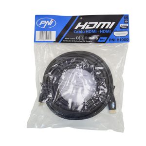 HDMI кабел PNI H1000 Високоскоростен 1.4V, plug-in, Ethernet, позлатен, 10m