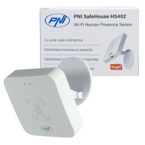 Сензор за присъствие PNI SafeHouse HS402 Wi-Fi SafeHouse HS402, с радар на милиметрови вълни, с обхват 10 м, открива движението и присъствието на с