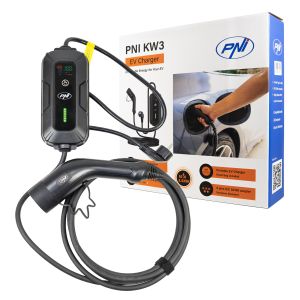 Преносимо зарядно устройство PNI KW3, 16A, 3.5KW, за електрически автомобили, 230V, еднофазно, кабел тип 2 и 5-пинов IEC62 конектор