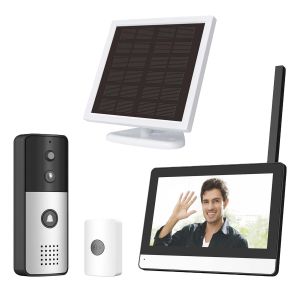 Безжичен интелигентен видеодомофон PNI SafeHome PT770 WiFi, Full HD 1080P, порта със соларен панел, Tuya Smart, в