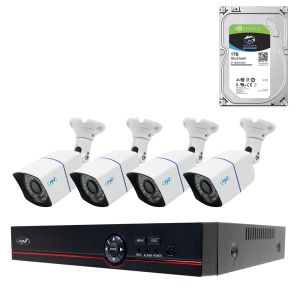 AHD PNI House PTZ1500 5MP комплект за видеонаблюдение Пакет - DVR и 4 външни камери и 1Tb твърд диск са включени