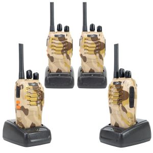 Комплект от 4 преносими радиостанции PNI PMR R40 CAMO батерии, зарядни и слушалки са включени