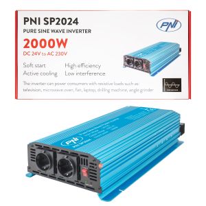 Инвертор на напрежение PNI SP2024 24V захранване 230V изход 2000W чиста синусоида