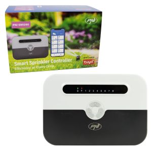 PNI SWI280 интелигентен програматор за напояване, Wi-Fi, за 8 зони, управление от Tuya Smart, съвместим с Amazon Ale