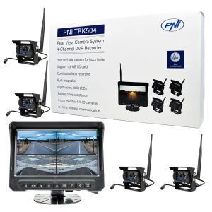 PNI TRK504 безжичен комплект за видеонаблюдение за камион DVR с LCD монитор и 4 камери